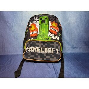Minecraft Light Up 17" Creeper Backpack Flashing Lights TNT w/ Creeper Lunch Bag